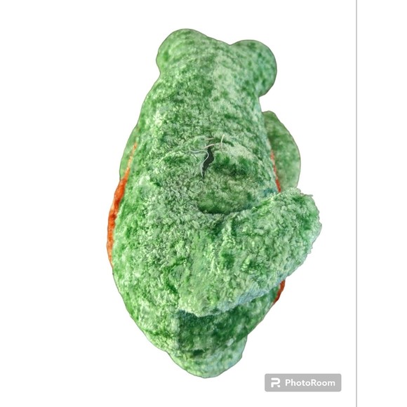 Royal Plush Toys Green Orange Dolphin Stuffed Plush Toy 12" Long Flaw Blue Eyes - Picture 4 of 10